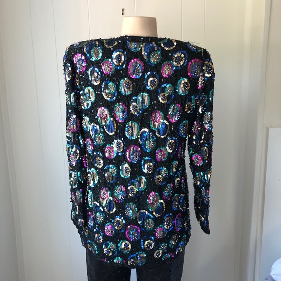 Vintage Rainbow Sequin Blazer - Picture 3 of 6